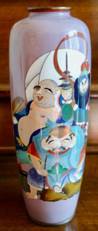Very Rare Japanese Cloisonne Character Vase - (vase One Of Two)