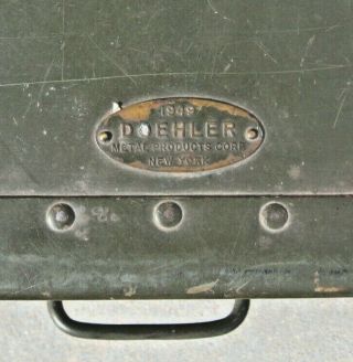 1949 Korean War Era Wood/Metal Doehler Metal Products ARMY Foot Locker Rare 3