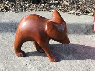 Rare Native American Wood Carving Baby Bear Cub Amanda Crowe Carved Sculpture