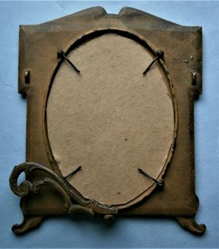 Antique WWI Military Painted Cast Iron Frame dated 1917 with Eagle & Rifles 5
