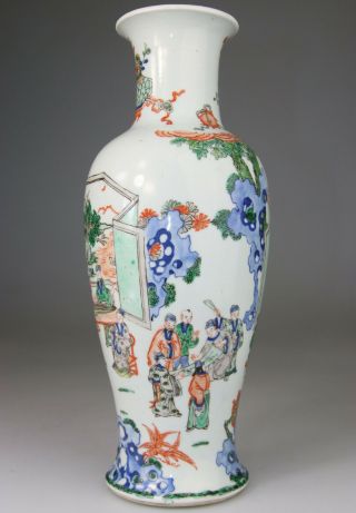 Antique Chinese Porcelain Vase Famille Vase Warrior Scholar - Qing 18th 19th