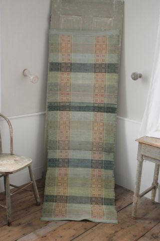 Vintage European Rag Rug Carpet Stair Runner 72 By 26.  5 Inches Hallway Carpet