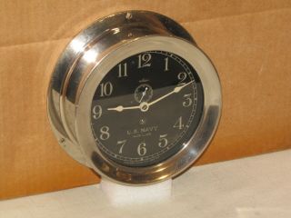 Chelsea U.  S.  Navy Ships Clock Nickel Case 6 " Dial 1940 Ww2 Liberty Ship Restored