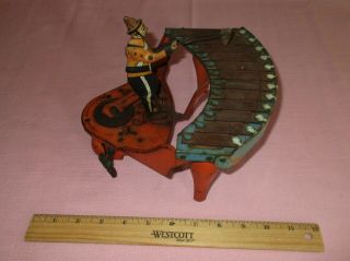 Antique Zilotone Wolverine Tin Metal Wind Up Automation Clown Musical Toy 1930 10