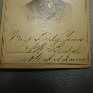 Autographed CDV by Albert W.  Bishop 1st Arkansas Cavalry (Union) / Adj General 2