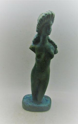 Extremely Rare Ancient Roman Bronze Statuette Of Venus Aphrodite 200 - 300ad