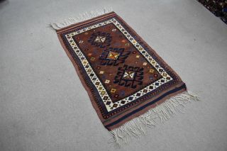 Antique Karakecili Carpet Root Dyes Vintage Turkish Rug 28 X 48 Inches