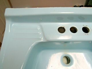 Antique Vtg Homart 20 Aqua Blue Bathroom Sink JULY 22 1953 FRESHP 3