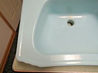 Antique Vtg Homart 20 Aqua Blue Bathroom Sink JULY 22 1953 FRESHP 8