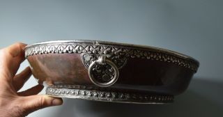 Fine Antique Tibetan/bhutanese Copper Bowl With Silver Detail