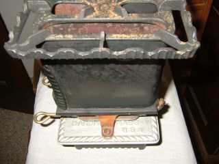 Antique Daisy 1893 Cast Iron Sad Heater Stove Mica Windows No 2 3