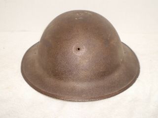 U.  S.  Ww1 M1917 Helmet,  Stamped Zc56 With Hole For Usmc Badge