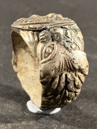 VERY RARE ANCIENT ROMAN SILVER LION RING - FANTASTIC DETAIL - CIRCA 200 - 300AD 3