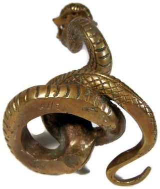 Antique Art Nouveau Bronze Coiled Snake Serpent Candlestick Sculpture 4