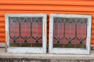 Antique Vintage Transom Windows Old Architectural Leaded Glass Stained Glass