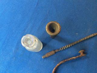 Civil War Relics Spur,  Brass Mouthpiece & Glass Bottle 3
