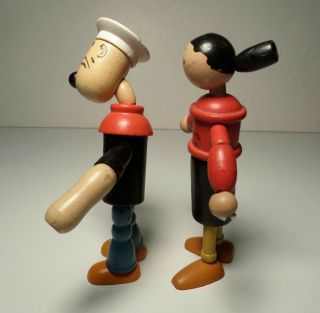 Vintage JAYMAR POPEYE & OLIVE OIL WOOD JOINTED FIGURES King Features Syndicate 3