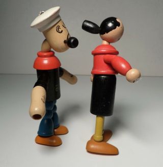 Vintage JAYMAR POPEYE & OLIVE OIL WOOD JOINTED FIGURES King Features Syndicate 5