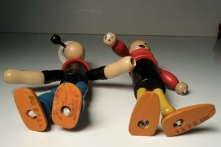 Vintage JAYMAR POPEYE & OLIVE OIL WOOD JOINTED FIGURES King Features Syndicate 6