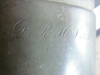 1800 ' s Dr.  R.  M.  Little silver plate pocket whiskey flask by James Dixon & Sons 4