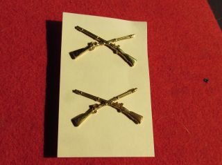 Us Army Infantry Officers Crossed Rifles Pair Matched