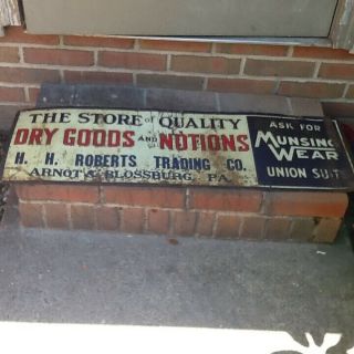 Early 1900s H H Roberts Trading Co Advertising Embossed Tin Sign Union Suits PA 9
