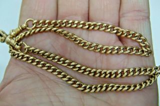 OLD 9CT GOLD ALBERT CHAIN STAMPED ON LINKS RARE ROSE GOLD WATCH CHAIN 2