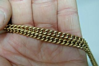 OLD 9CT GOLD ALBERT CHAIN STAMPED ON LINKS RARE ROSE GOLD WATCH CHAIN 5