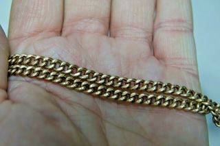 OLD 9CT GOLD ALBERT CHAIN STAMPED ON LINKS RARE ROSE GOLD WATCH CHAIN 6