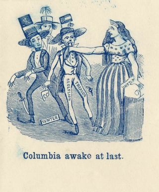 1863 Columbia Awake Againsttreason Secession Civil War Union Patriotic Envelope