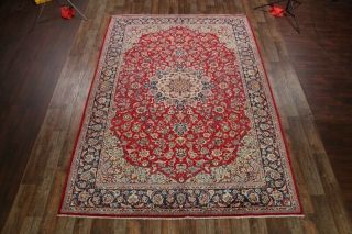Vintage RED Traditional Floral Hand - Knotted Persian Area Rug Oriental Wool 10x13 2
