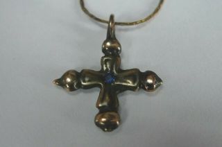 British Uk Metal Detecting Find Medieval Tudor Christian Cross Crucifix Sapphire