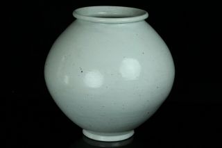 May215f Korean Late Joseon Antique White Porcelain Buncheng Jar Pot Vessel Vase