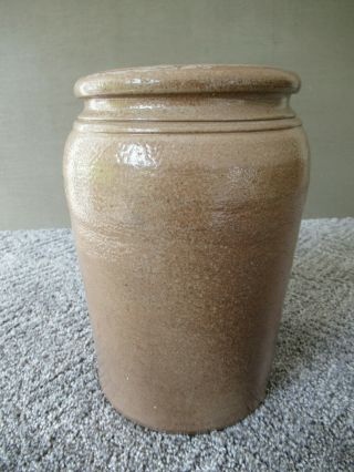 Antique Crock Stoneware A P DONAGHHO One Gallon Cobalt Decorated Tan Salt Glaze 2