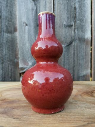 Estate Old House Chinese Antique Qing Qianlong Ox blood Red Vase Asian China 5