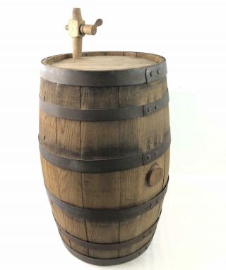Antique Wood Barrel W/ Nozzle Measures Approximately 22 X 12