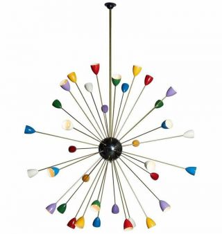 Mid Century Italian Sputnik Multi Colored Chandeliers Lamps Lighting Fixture 36a