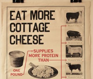 WW1 Art Poster EAT MORE COTTAGE CHEESE 