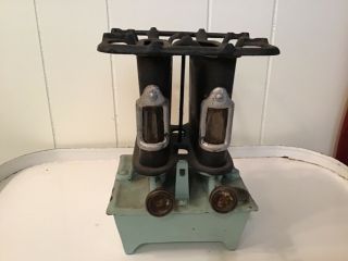 Antique Cast Iron Dual Burner SAD Iron/Heating Stove. 3
