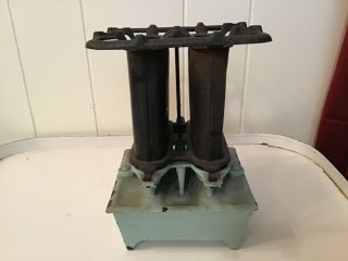 Antique Cast Iron Dual Burner SAD Iron/Heating Stove. 5