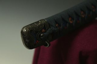 Japan Antique Gotaiten Tachi Koshirae Kabuto samurai sword Katana yoroi tsuba 武将 5