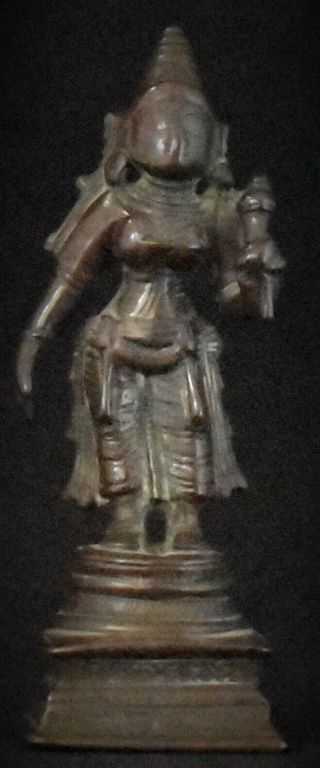 Fine Quality Antique Indian India Bronze Statue Of Standing Figure - 1800 