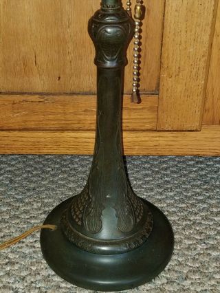 VTG ANTIQUE ARTS & CRAFTS NOUVEAU CHARLES PARKER CO.  REVERSE PAINTED GLASS LAMP 10