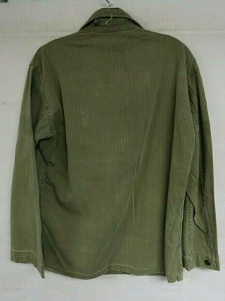 VINTAGE WW2 US MILITARY 40s HBT SHIRT / JACKET 13 STAR BUTTONS HERRINBONE OLIVE 6