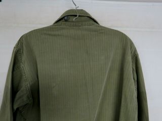 VINTAGE WW2 US MILITARY 40s HBT SHIRT / JACKET 13 STAR BUTTONS HERRINBONE OLIVE 7