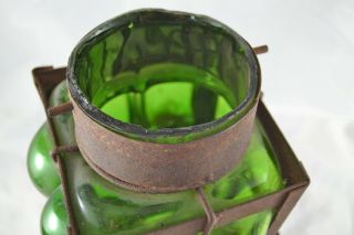Vintage Gothic Cast Iron Arts & Crafts Bungalow Green Bubble Glass Porch Light 10