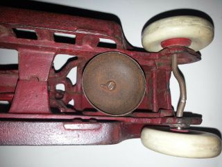 Antique Kenton Toys Cast Iron Fire Pump Truck Toy with Driver 3