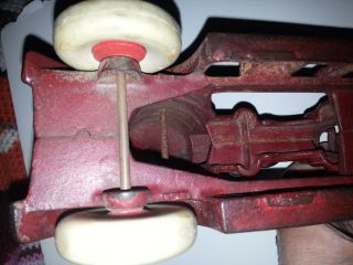 Antique Kenton Toys Cast Iron Fire Pump Truck Toy with Driver 4