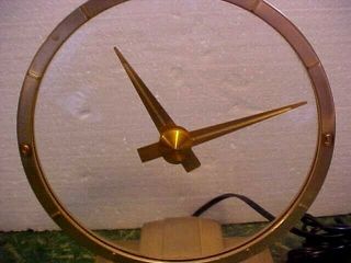 Mid - Century Jefferson Golden Hour Mystery Clock Art Deco Floating Hands 2