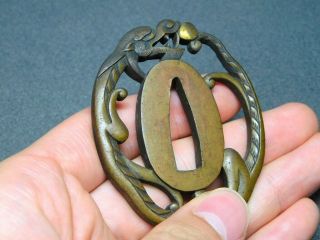 Fine Brass Dragon Tsuba For Tanto 1819thc Japanese Edo Samurai Koshirae Antique